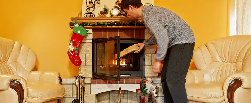 Rusted Metal Fireplace Restoration in Alvin, Texas